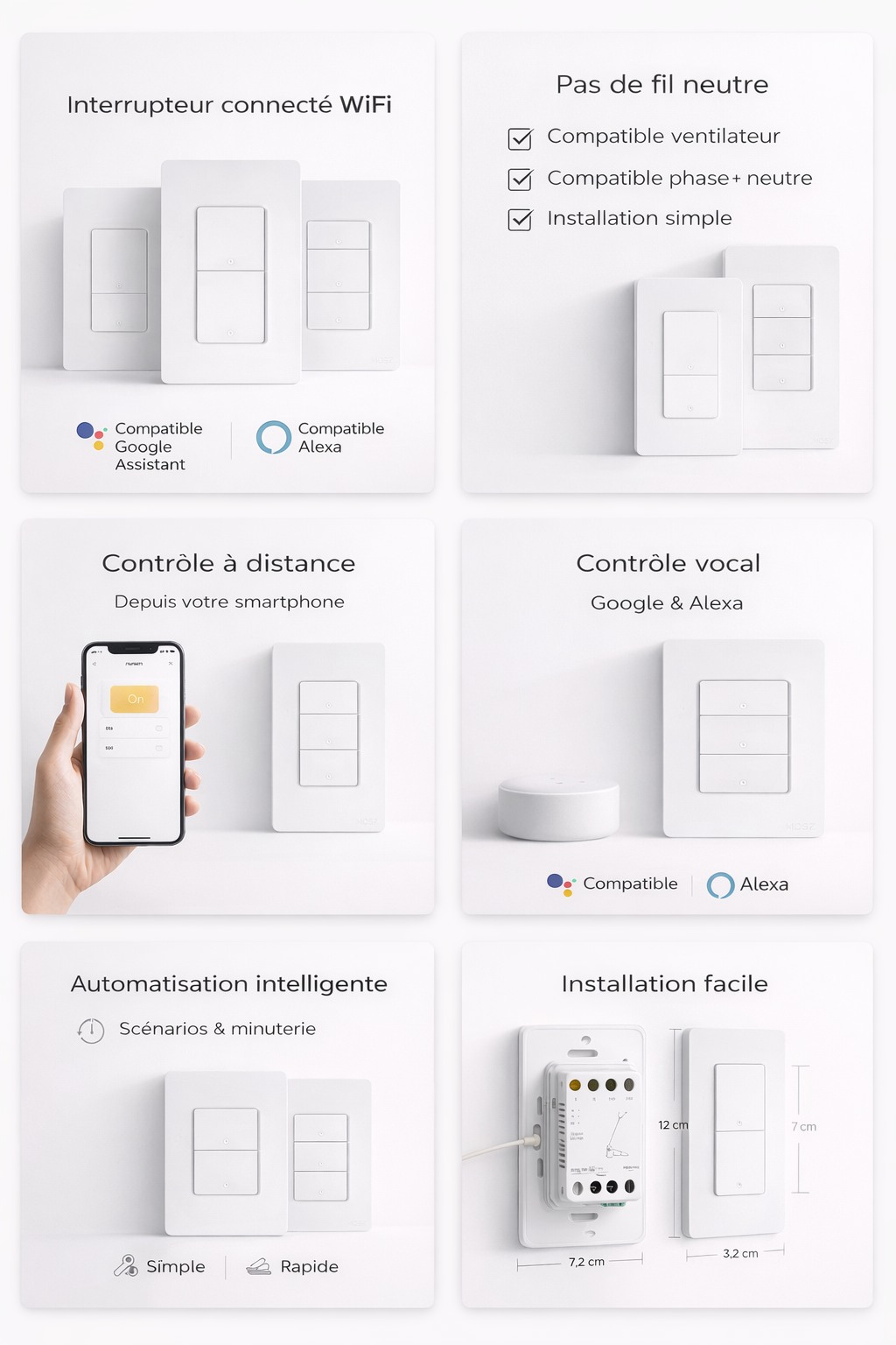 Interrupteur WiFi fonctionnalites intelligentes