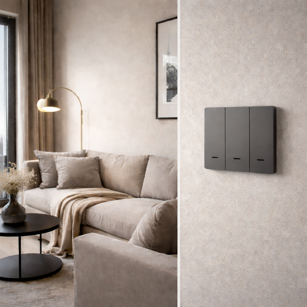 Interrupteur WiFi gris trois boutons