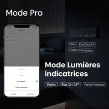 Interrupteur WiFi mode Pro lumieres indicatrices