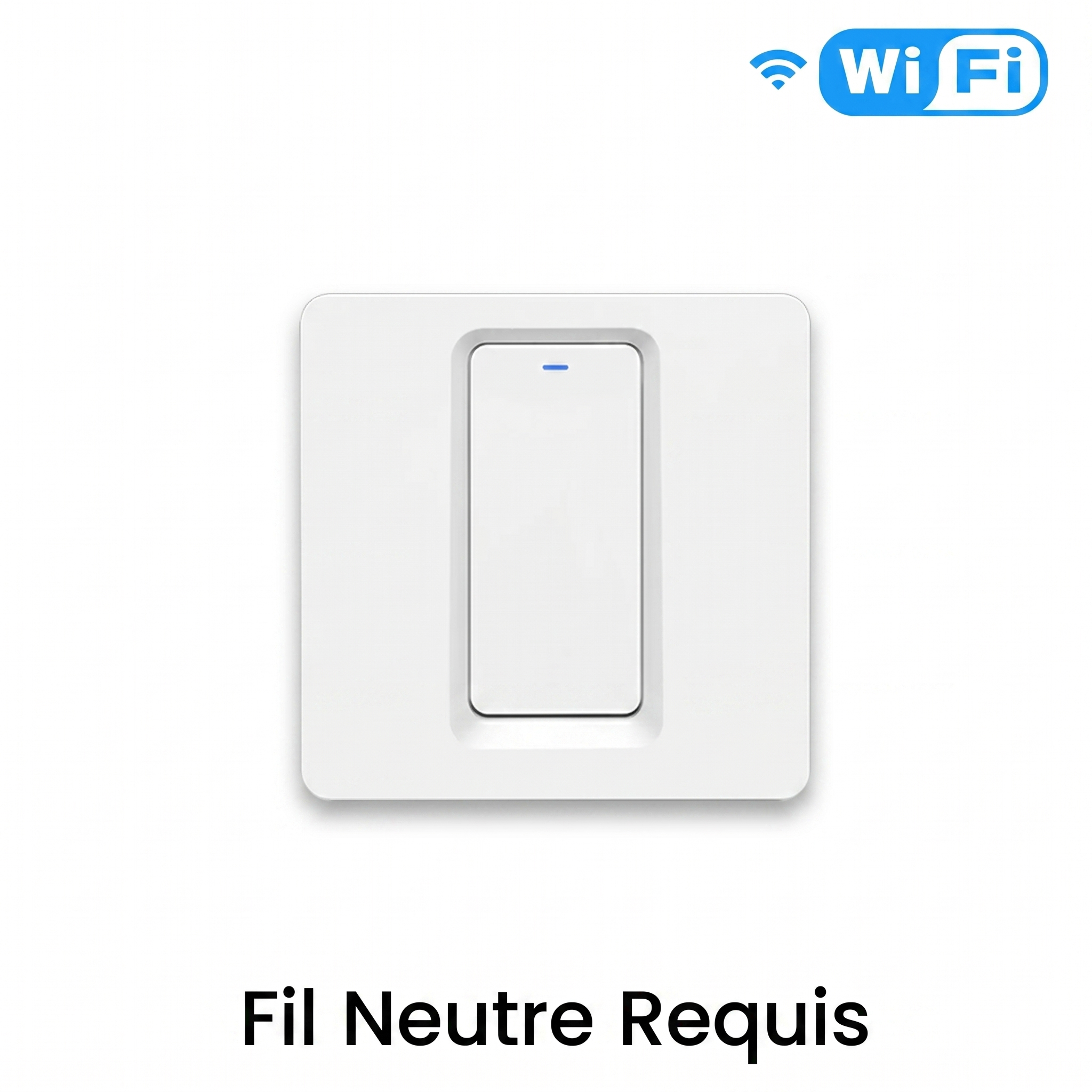 Interrupteur ZigBee NéoRelay Push Comfort blanc 1 canal avec fil neutre