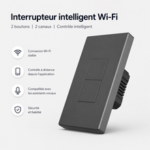 Interrupteur WiFi noir 2 boutons