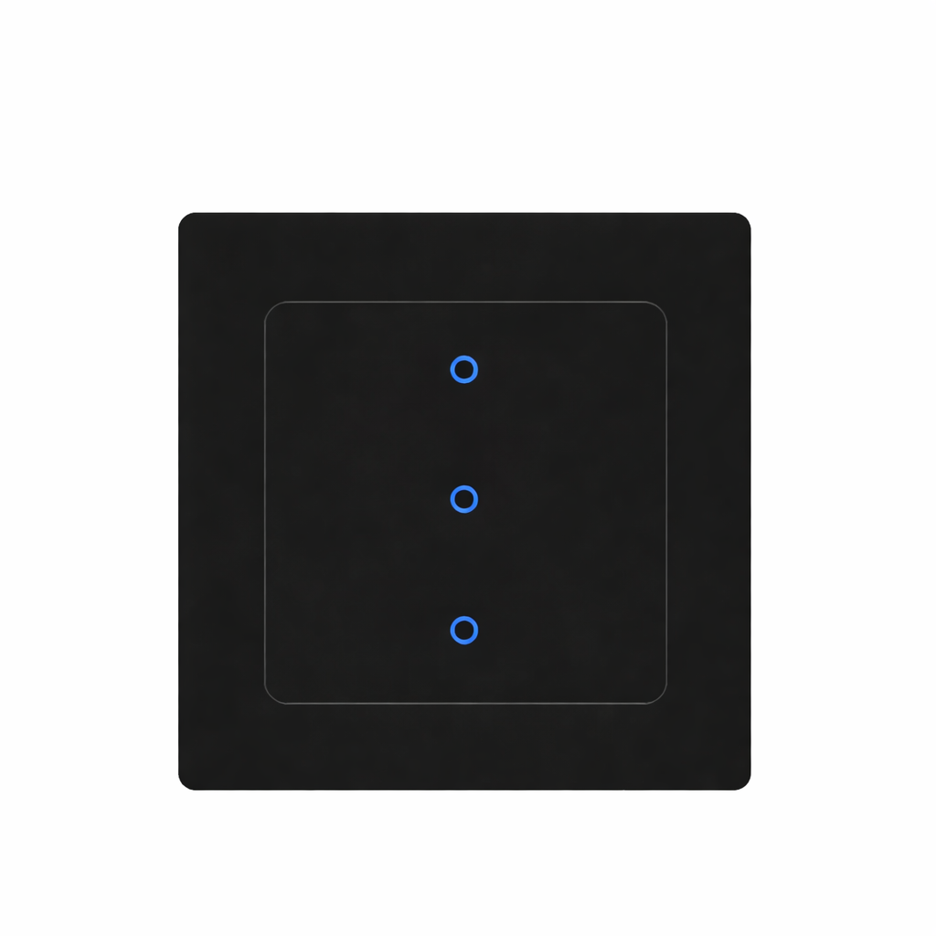 Interrupteur Wi-Fi Noir Absolu à trois canaux NéoGrid Essential.