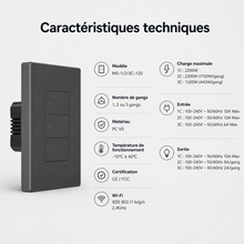 Caracteristiques interrupteur WiFi noir