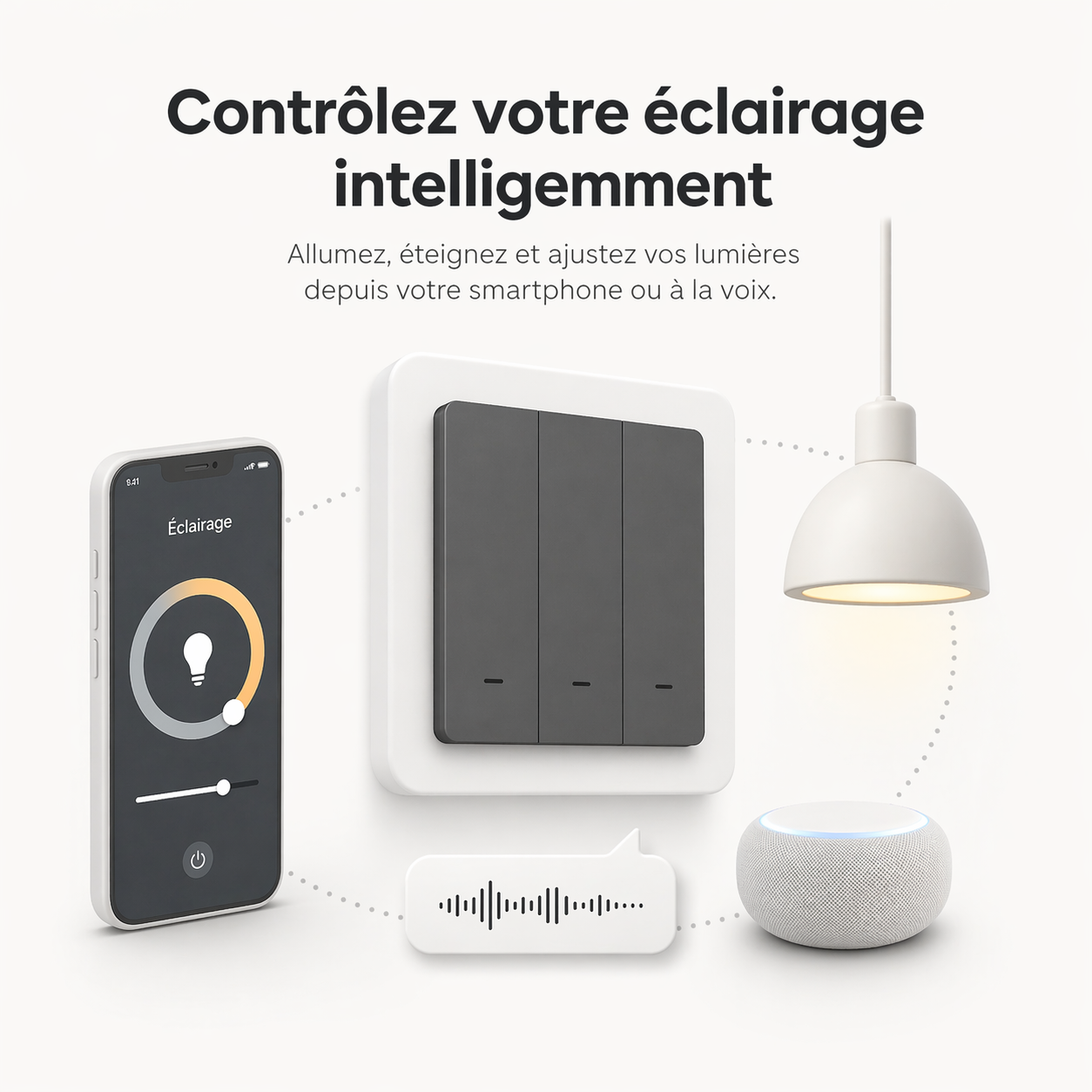 Interrupteur WiFi noir controle app