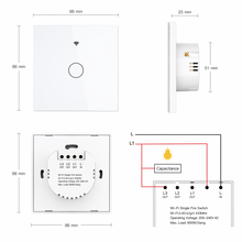 Dimensions interrupteur WiFi blanc