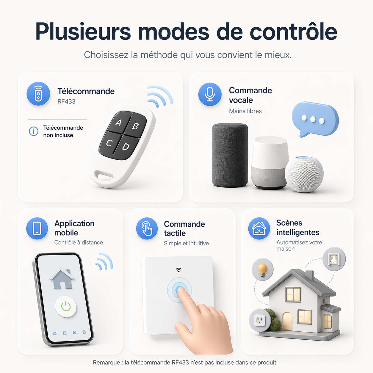 Modes de controle interrupteur WiFi