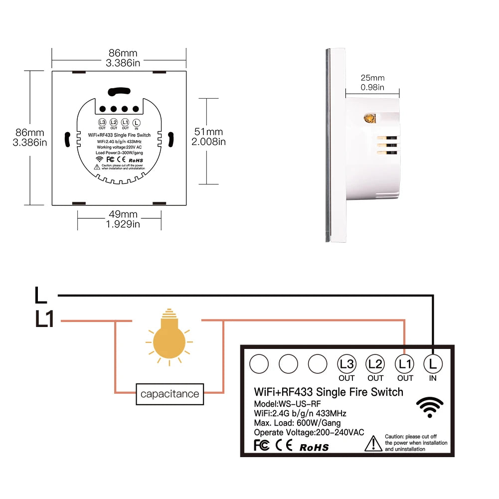 Schema cablage interrupteur WiFi