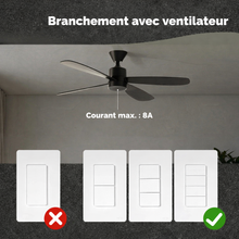 Interrupteur WiFi branchement ventilateur