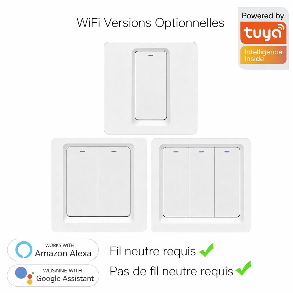 Interrupteur WiFi versions optionnelles