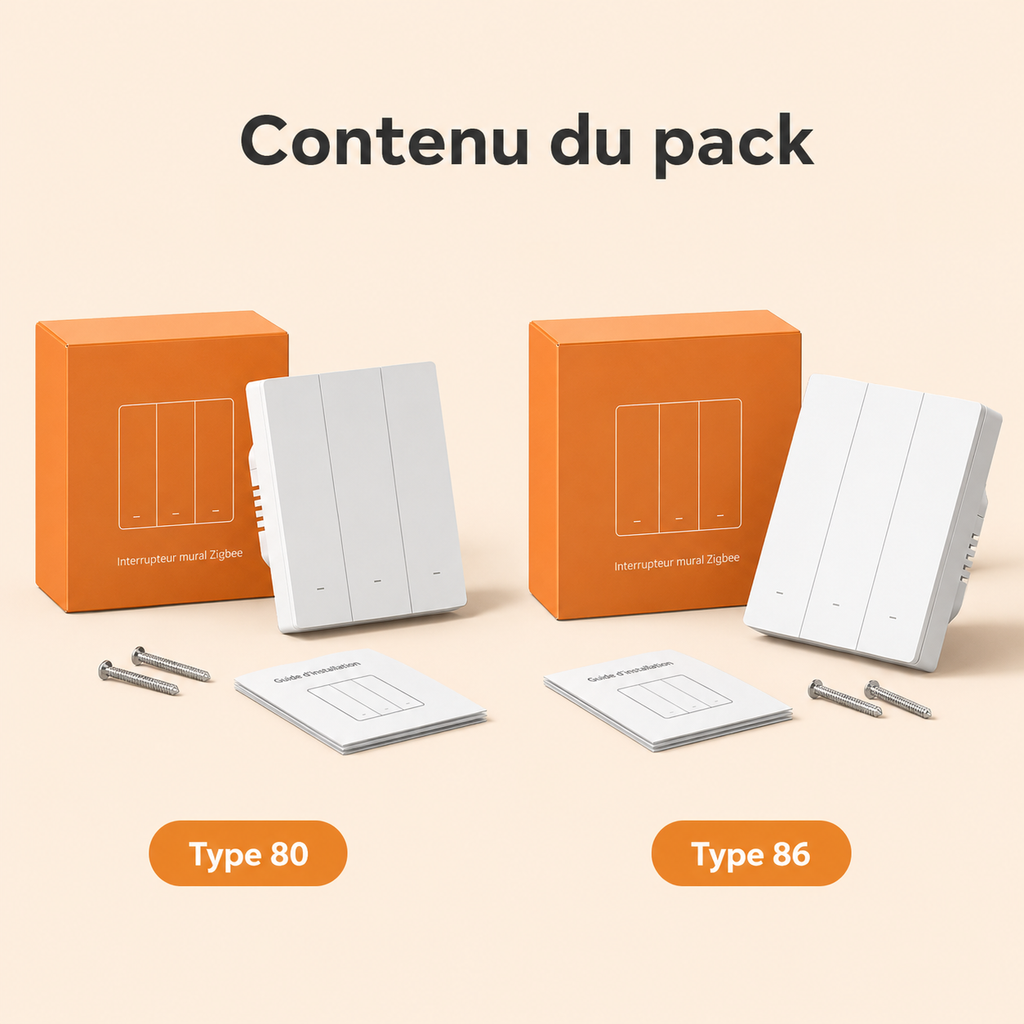 Détail du bouton mécanique blanc du NéoSwitch ZBM5 Pro Zigbee.