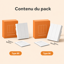 Détail du bouton mécanique blanc du NéoSwitch ZBM5 Pro Zigbee.
