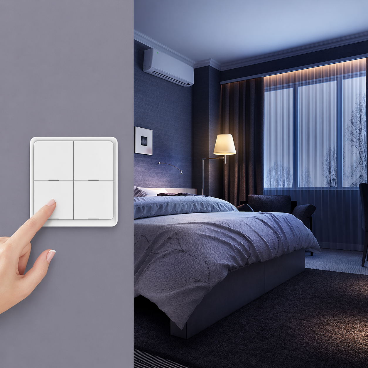 Interrupteur Zigbee tactile chambre