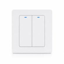 NéoRelay Switch Comfort deux canaux blanc avec double bouton tactile et voyants bleus.