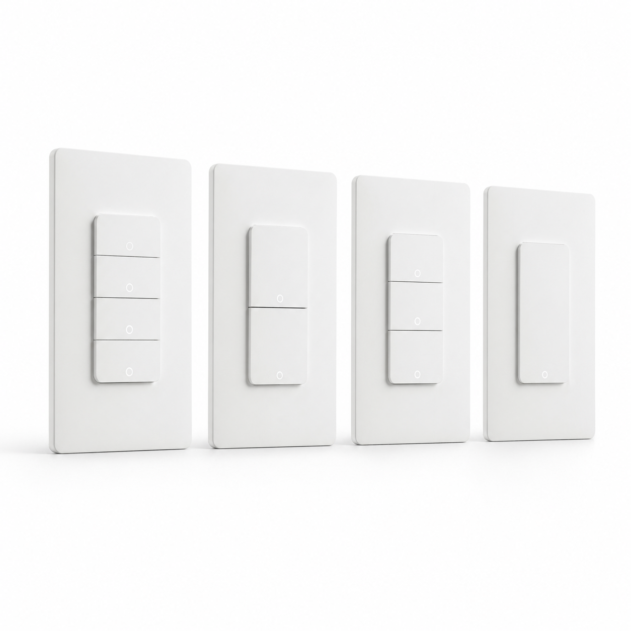 Interrupteur Zigbee encastrable blanc, lot de 4 variantes