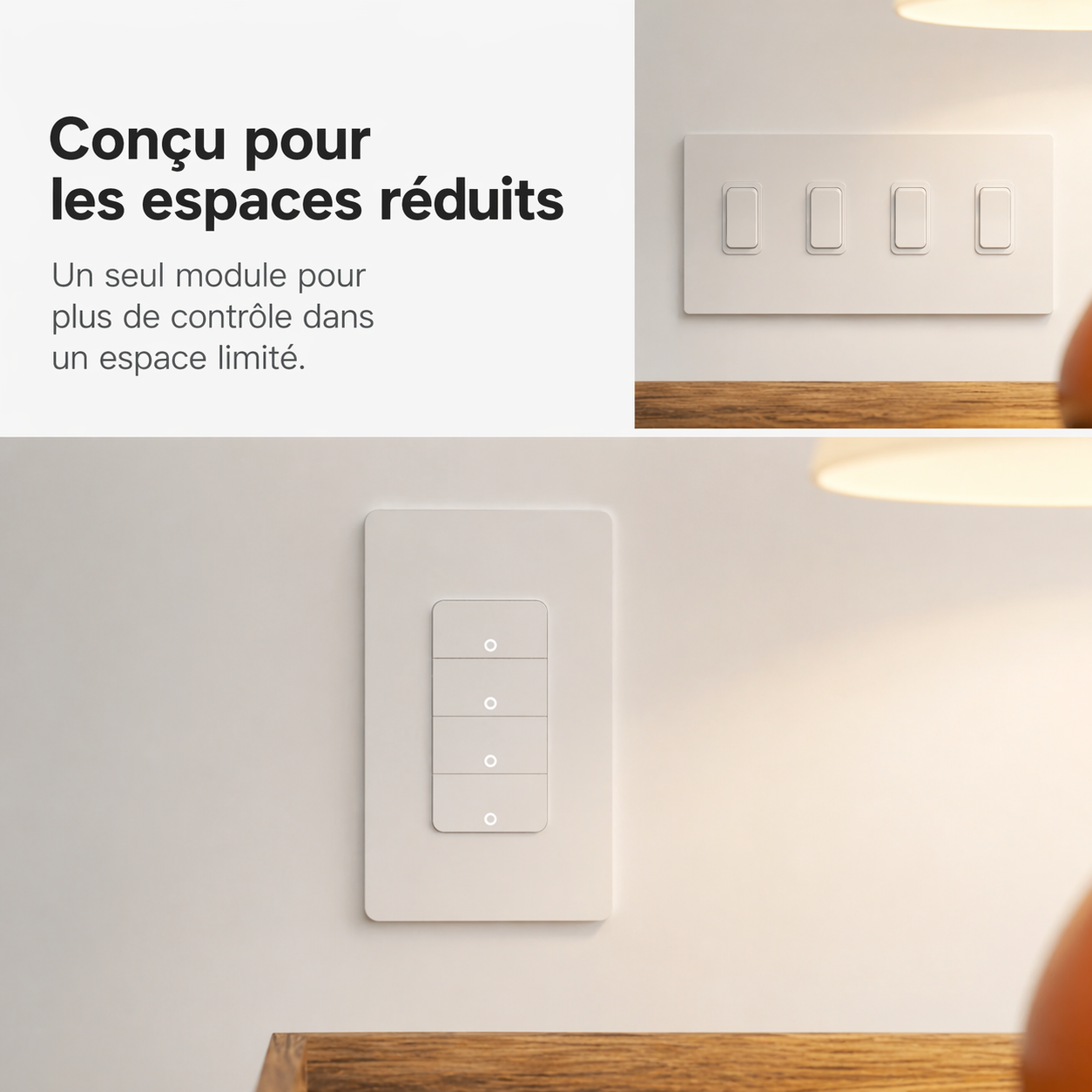 Interrupteur Zigbee concu pour espace reduit