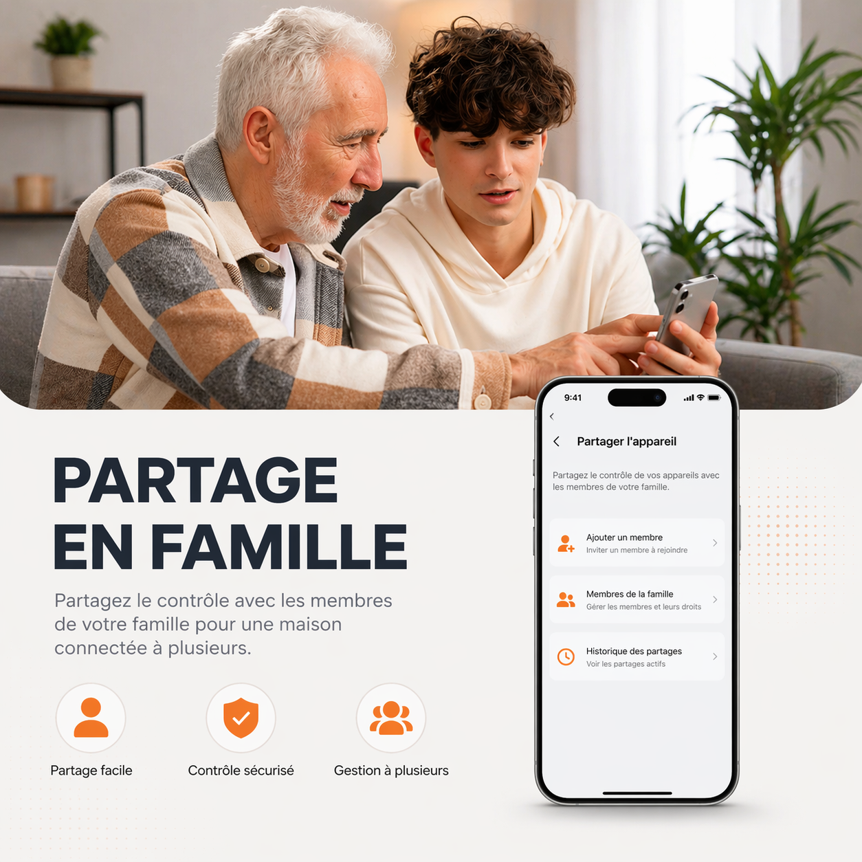 Interrupteur Zigbee partage famille application