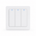 NéoRelay Switch Comfort trois canaux blanc avec trois boutons tactiles et voyants bleus.