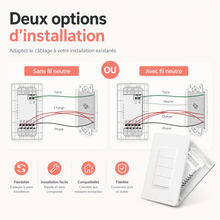 Options installation interrupteur Zigbee
