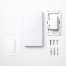 Kit d’installation avec interrupteur, cadre et visserie NéoSoft Essential.