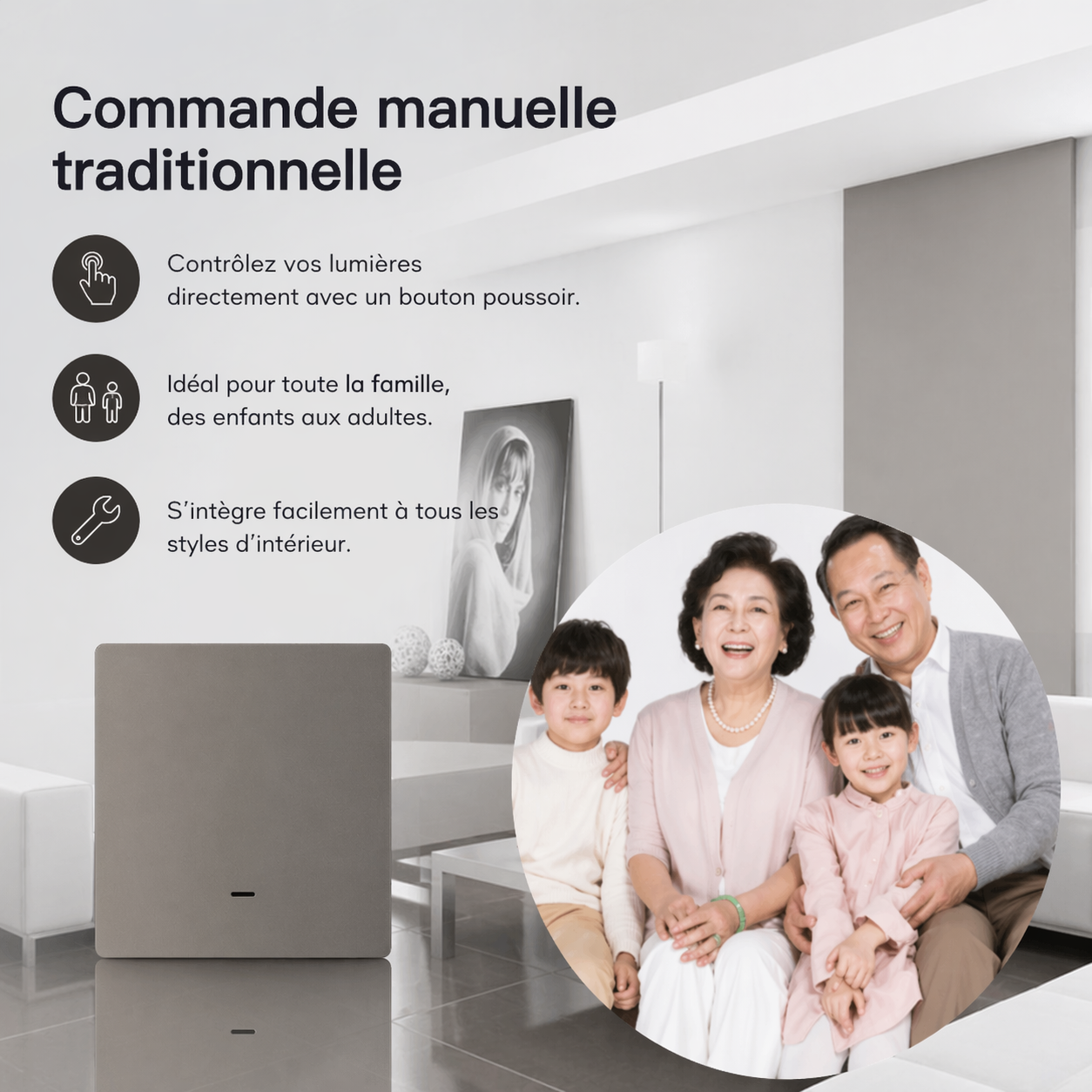 Module double interrupteur commande manuelle