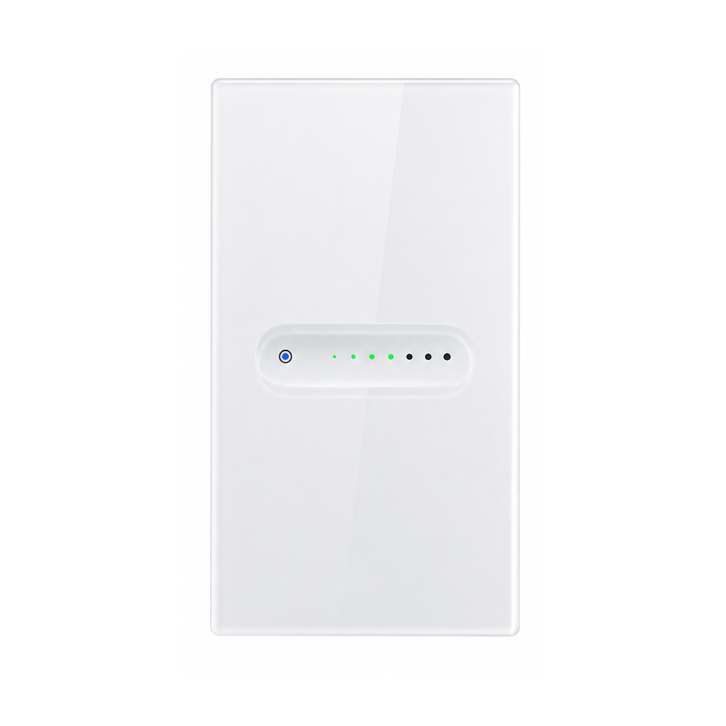 Variateur NéoBeam Essential Wi-Fi vertical blanc pur 1 canal vu de face sur fond studio blanc.