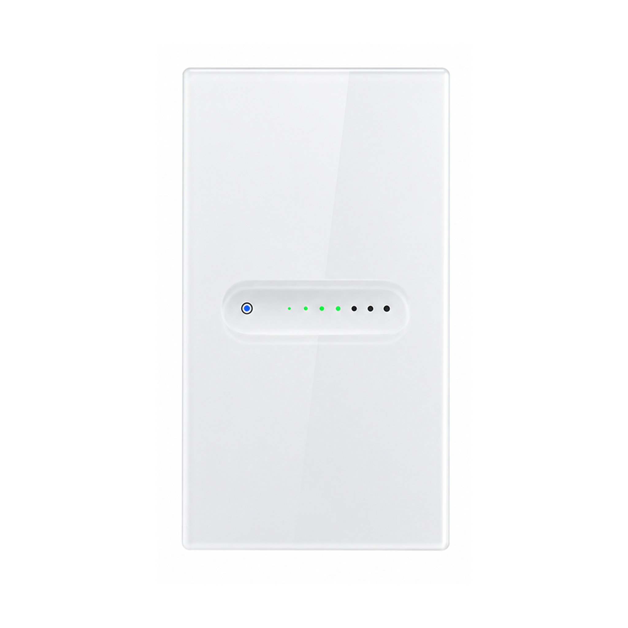 Variateur NéoBeam Essential Wi-Fi vertical blanc pur 1 canal vu de face sur fond studio blanc.