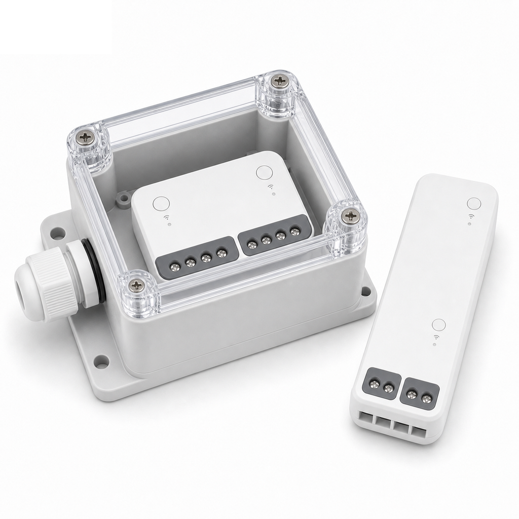 Boîtier IP66 NéoBox Pro avec module double sur fond blanc