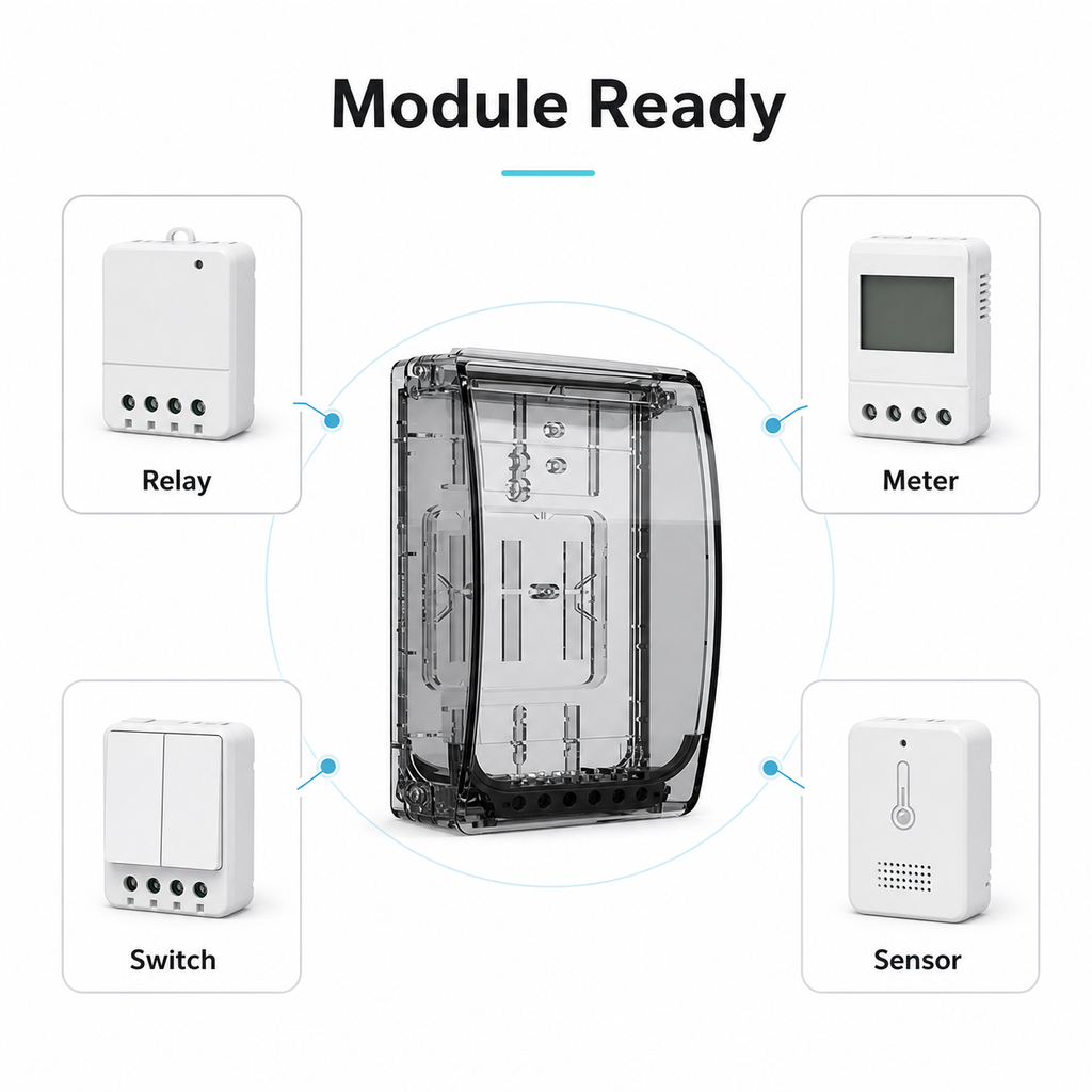 Boîtier étanche prêt pour différents modules connectés compacts
