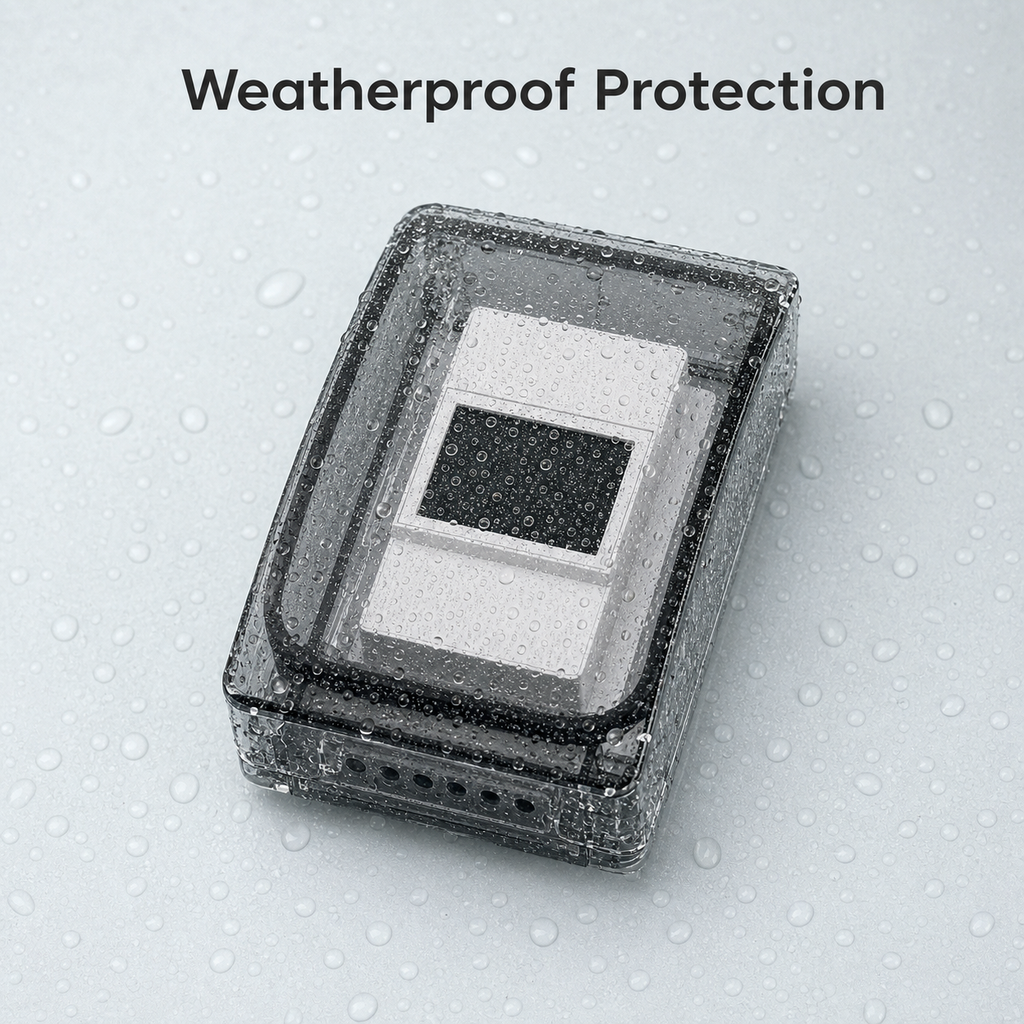 Protection contre les projections d’eau pour boîtier étanche transparent