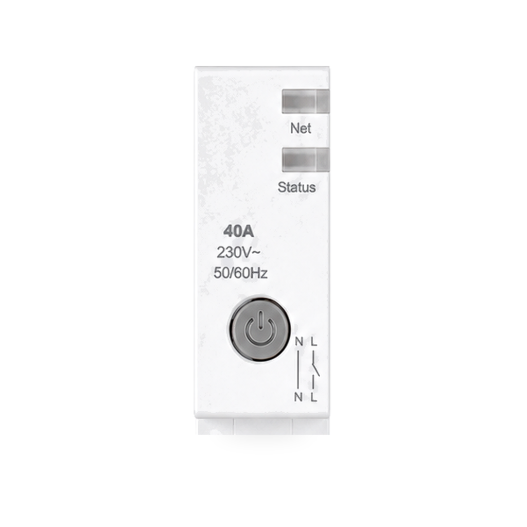 NeoBreaker 40 Comfort disjoncteur Wi-Fi 40A detail bouton et voyants sur fond blanc