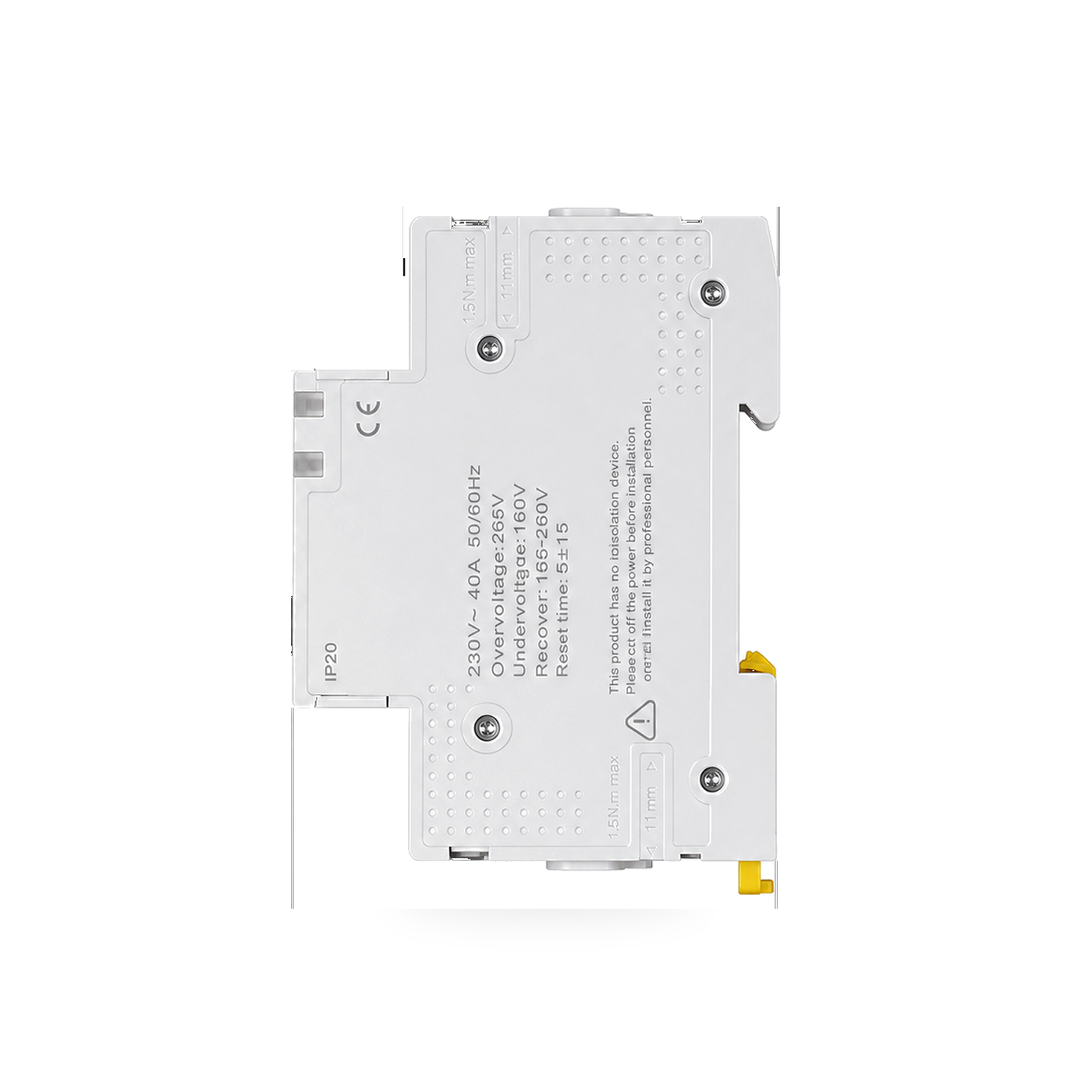 NeoBreaker 40 Comfort disjoncteur Wi-Fi 40A vue laterale sur fond blanc