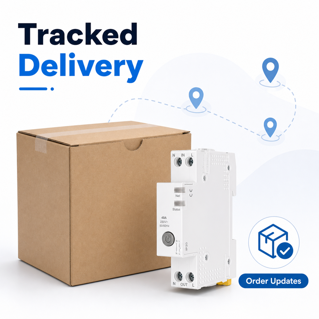 Tracked delivery and order updates visual for WiFi smart circuit breaker