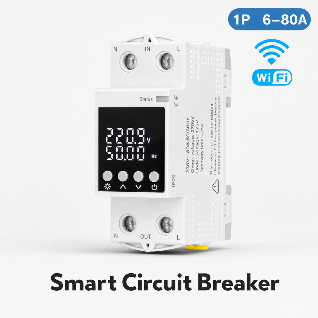 Smart WiFi 80A circuit breaker clean product image