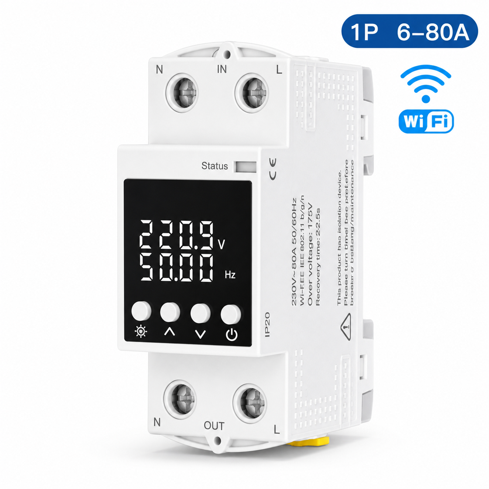 Smart WiFi circuit breaker 1P 6-80A product image