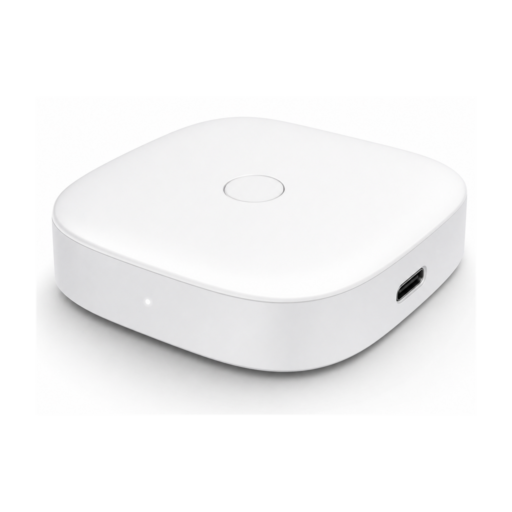 Passerelle NéoBridge Duo Mini Comfort blanche avec port USB-C sur fond blanc