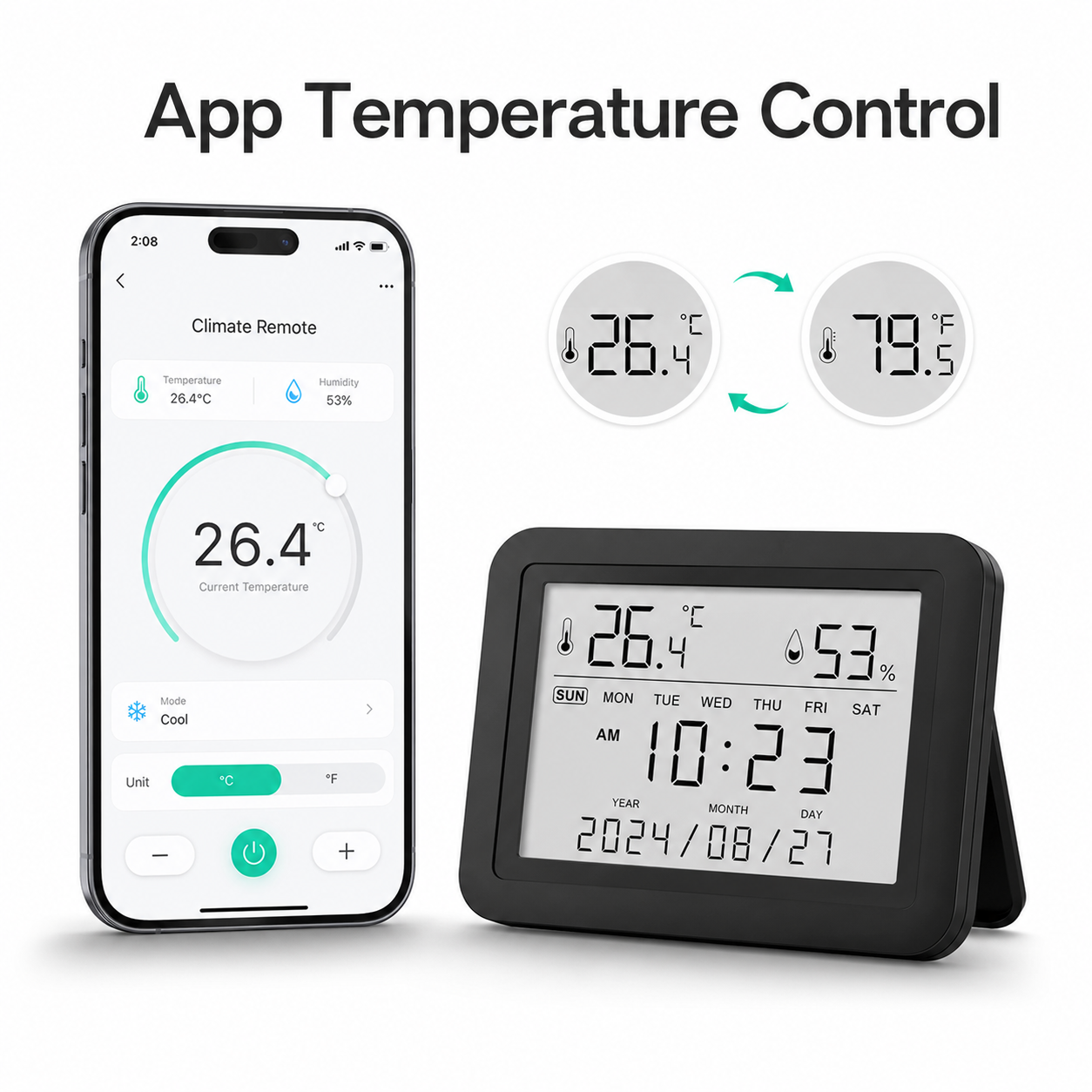 App temperature control for smart IR climate remote