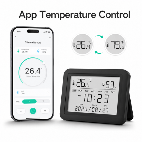 App temperature control for smart IR climate remote