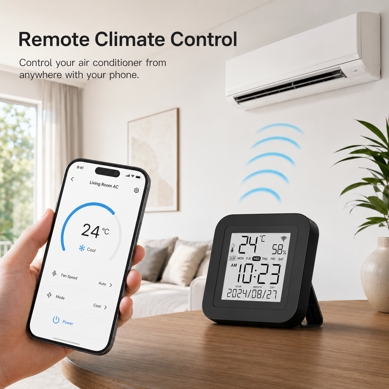 Remote climate control scene for Wi-Fi IR remote hub