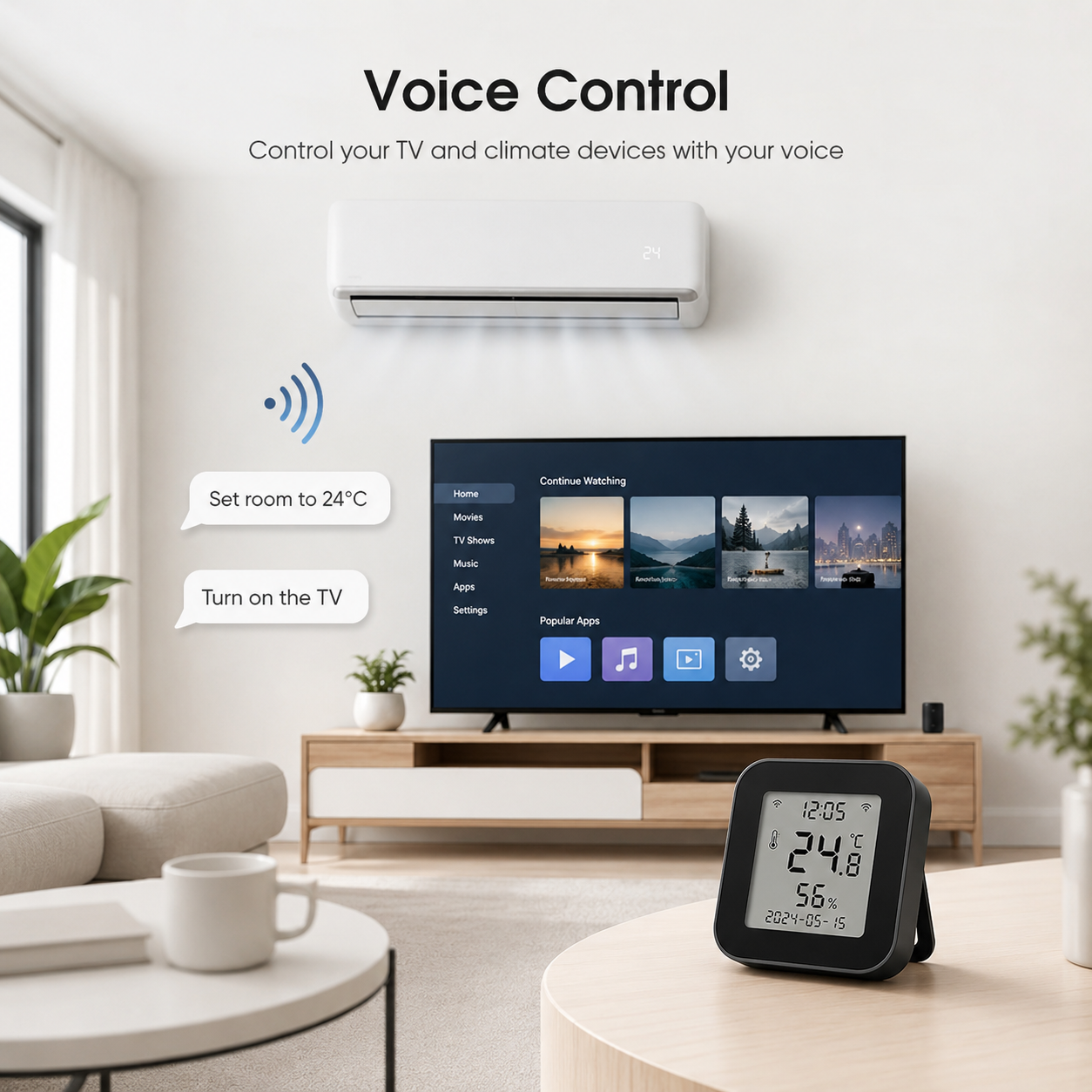 Generic voice control scene for smart IR climate remote