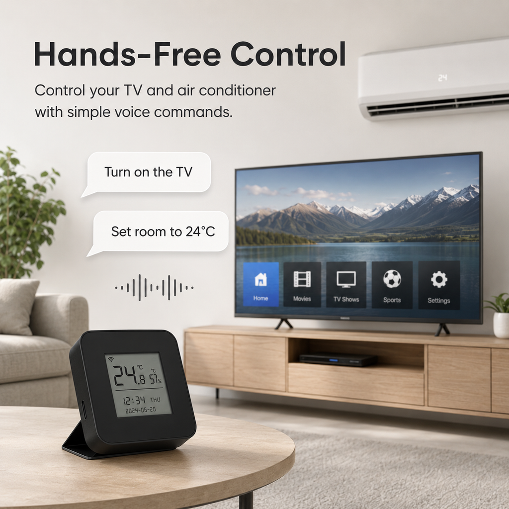Hands-free generic voice control for smart IR climate remote