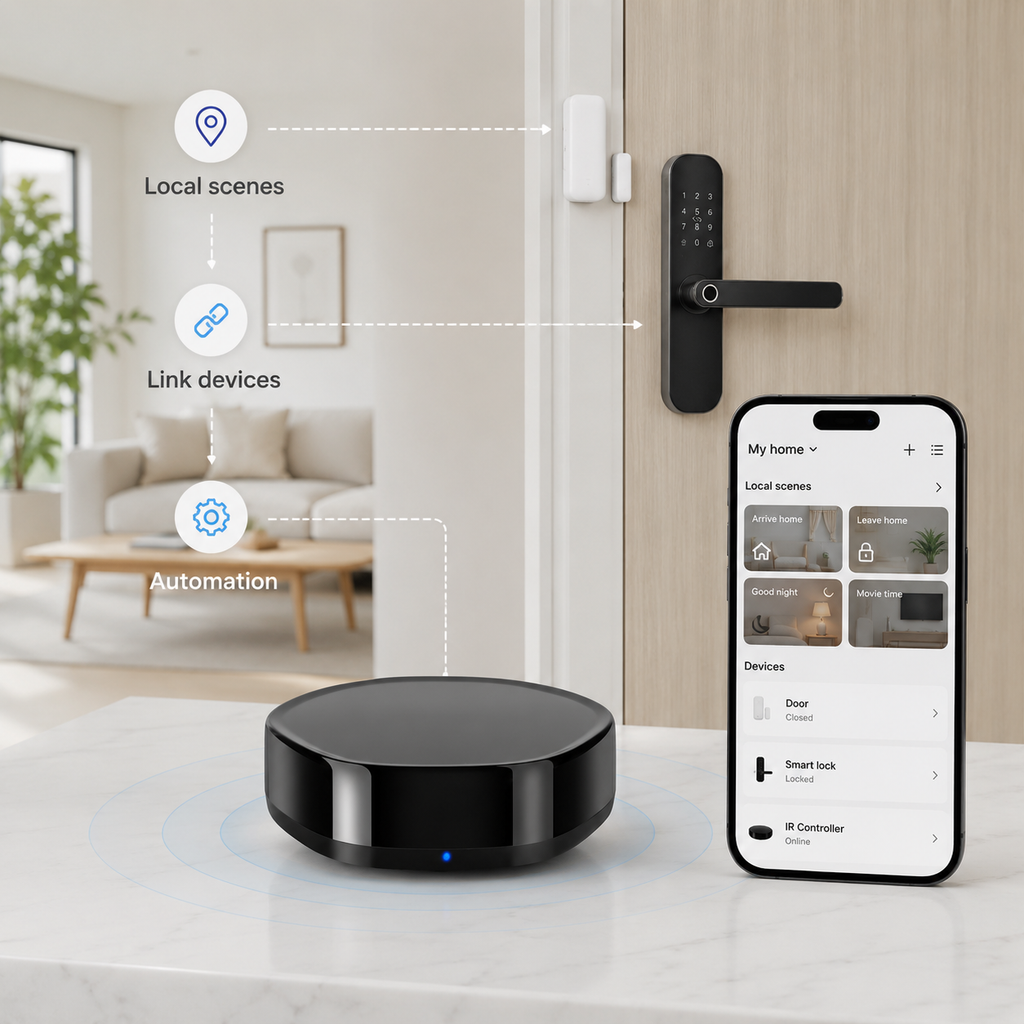 Local scene automation visual for WiFi ZigBee IR gateway