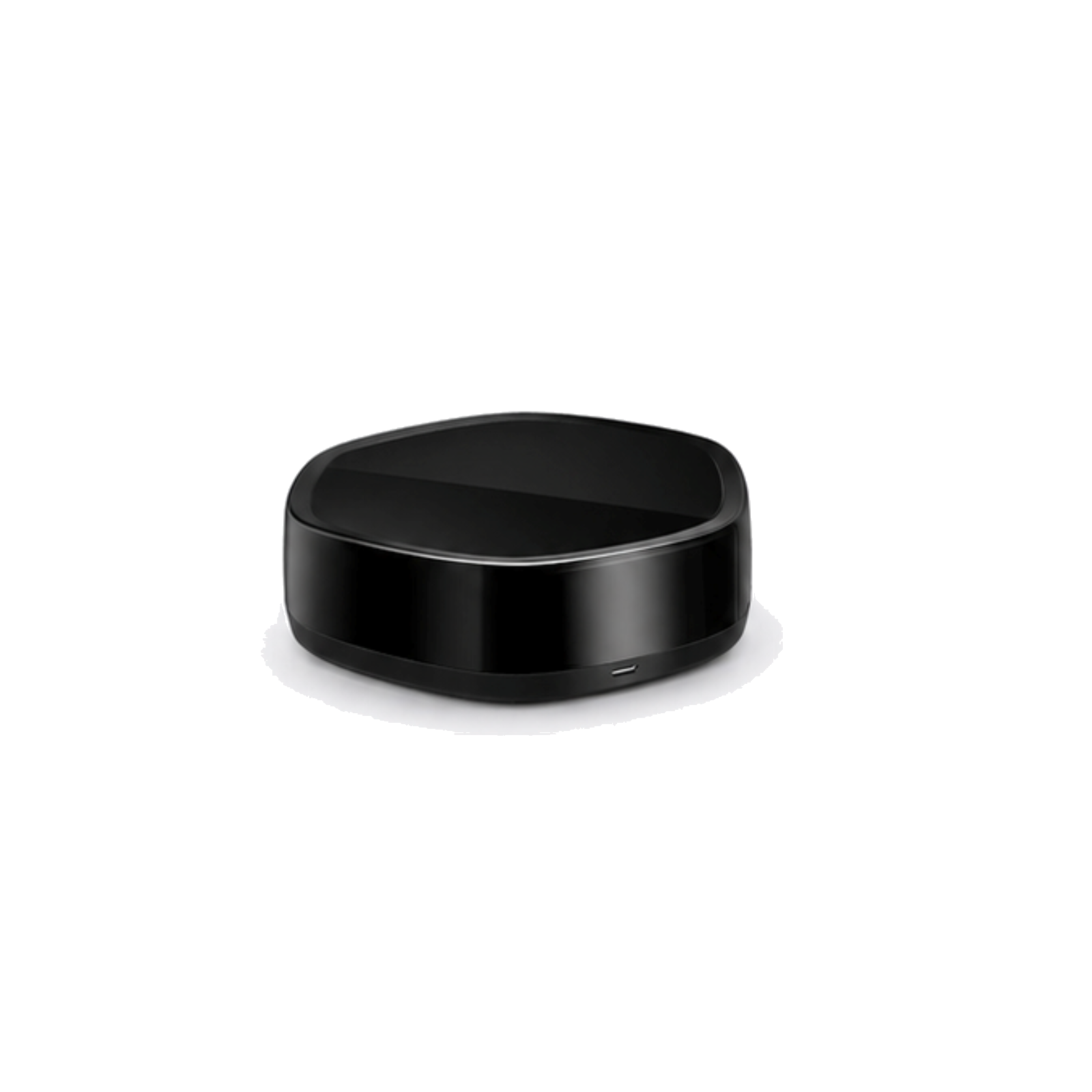 Passerelle Wi-Fi ZigBee et infrarouge noire vue frontale sur fond blanc
