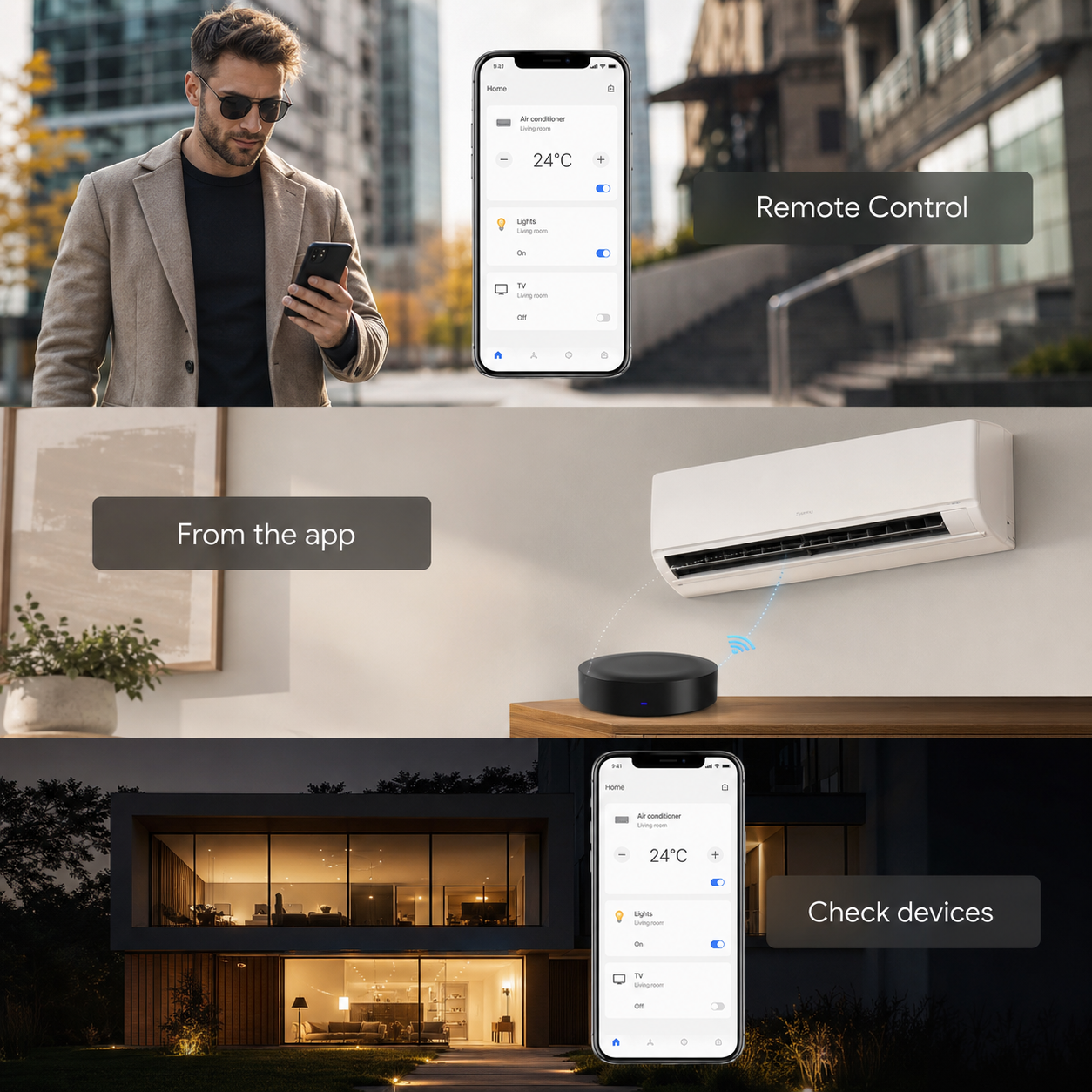 Remote control away from home visual for smart IR gateway
