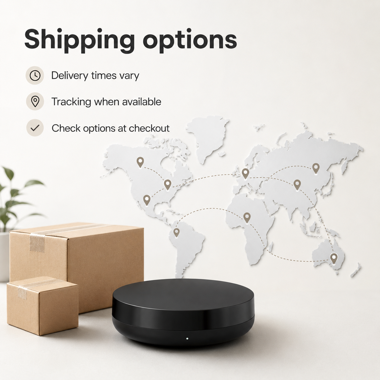 Shipping destination information visual without carrier logos