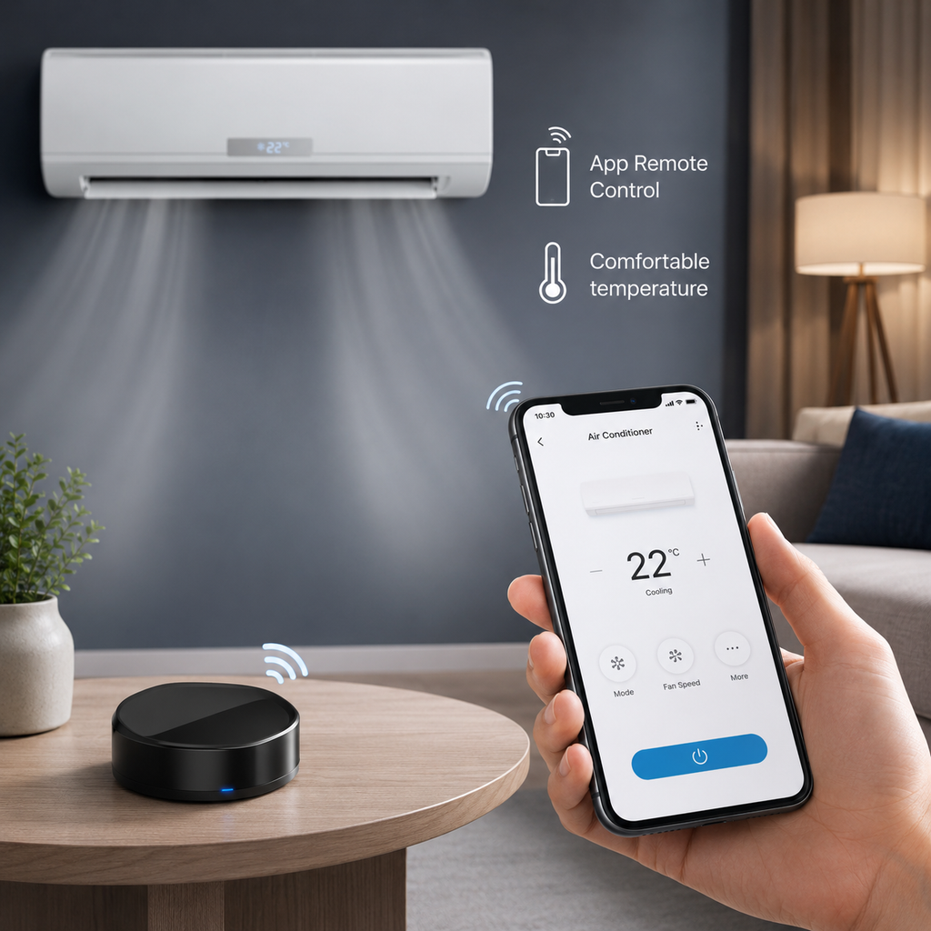 Wireless remote control app visual for air conditioner through gateway