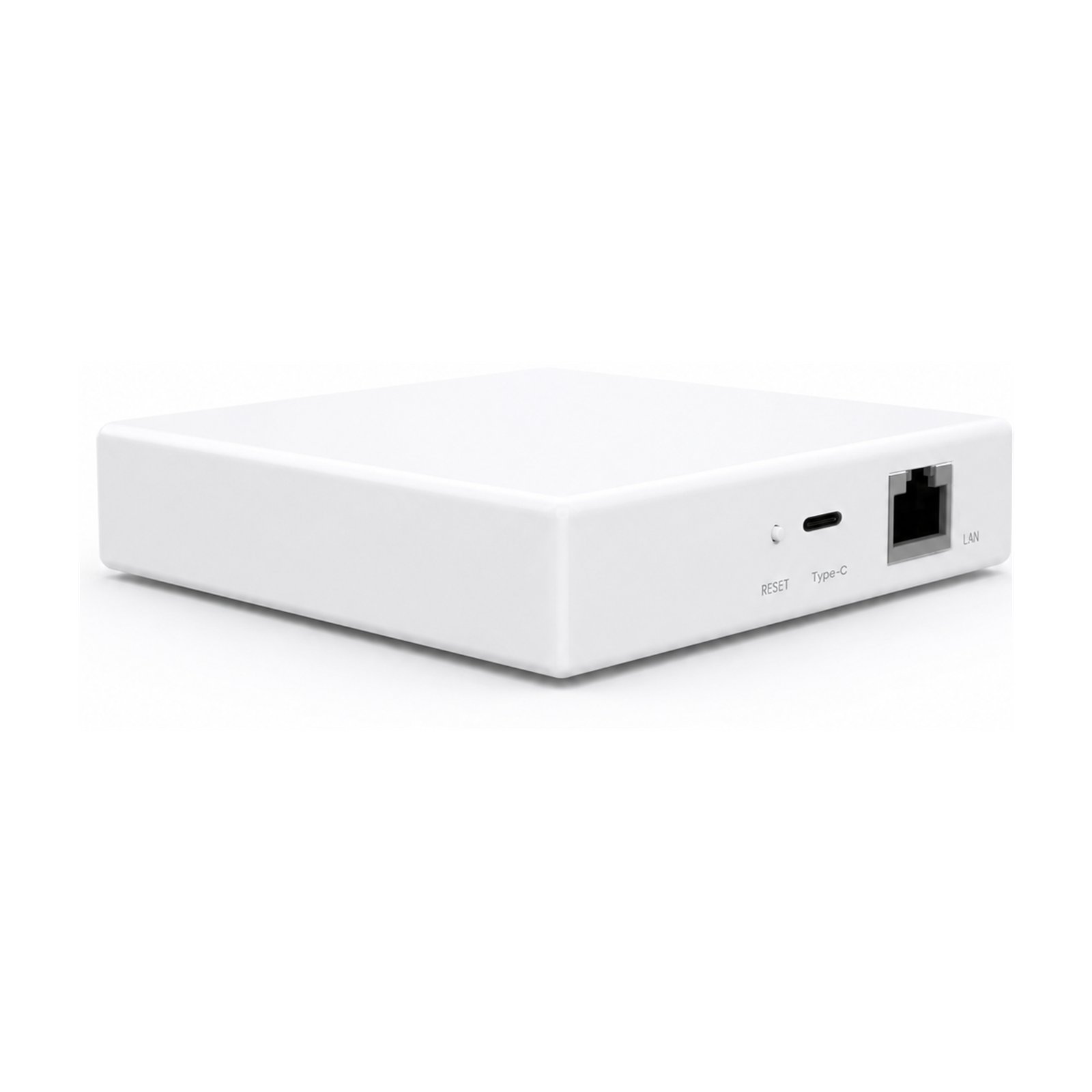 Passerelle ZigBee filaire NéoBridge Matter Comfort en boîtier blanc compact sur fond blanc.
