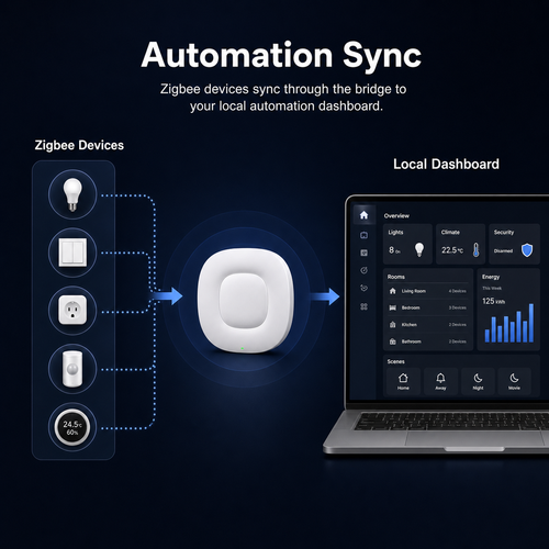 Diagramme de synchronisation ZigBee vers tableau de bord local pour NéoBridge Ultra Pro