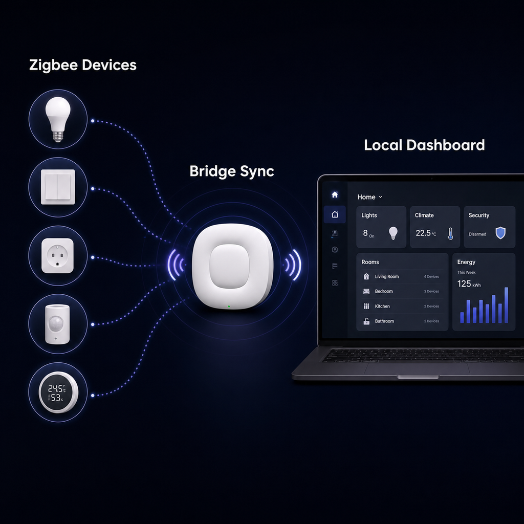 Synchronisation des appareils ZigBee vers tableau de bord local avec NéoBridge Ultra Pro
