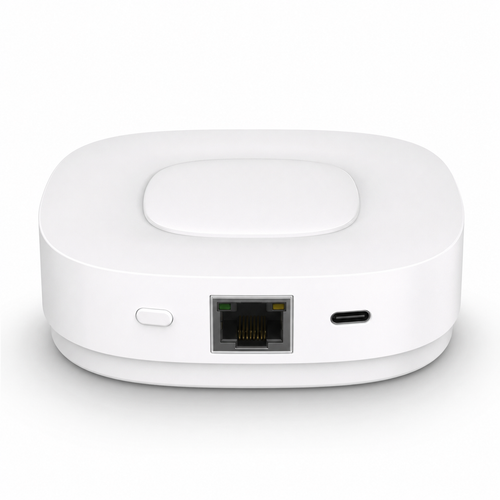 Packshot studio du NéoBridge Ultra Pro avec ports RJ45 et USB-C visibles