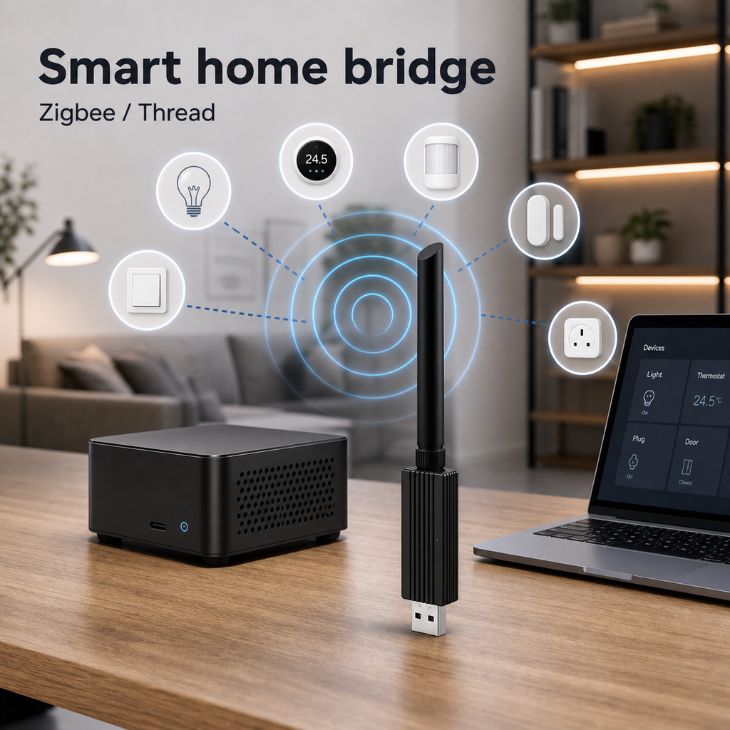Clé USB ZigBee Thread utilisée comme passerelle domotique générique